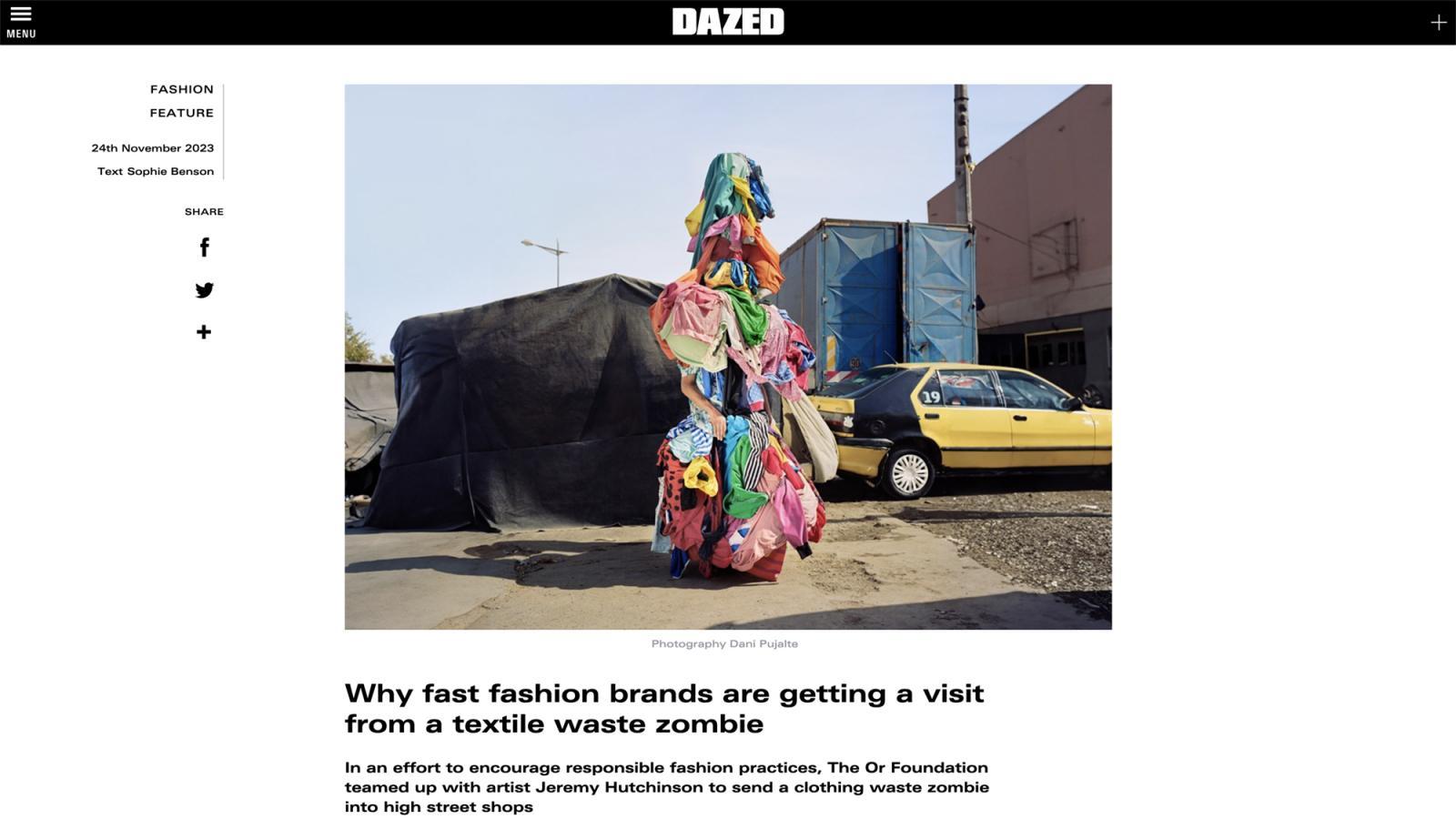 Dazed | Why fast fashion brands are getting a visit from a textile waste zombie